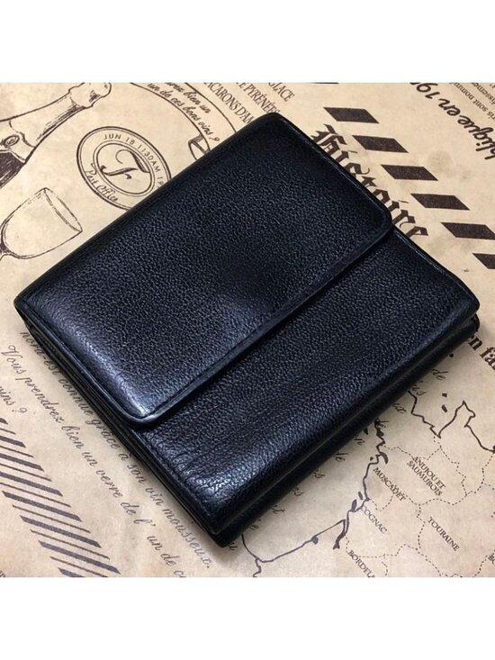 Chanel Trifold Wallet CC Logo Caviar Leather Black - Picture 3 of 16